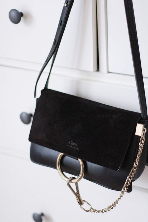 The Small Black Chloe Faye Bag | Autumn Wardrobe Chloe Faye Bag, Faye Bag, Bag Prada, Bag Obsession, Lv Bags, Black Handbag, Kelly Bag, Handbag Heaven, Chloe Faye