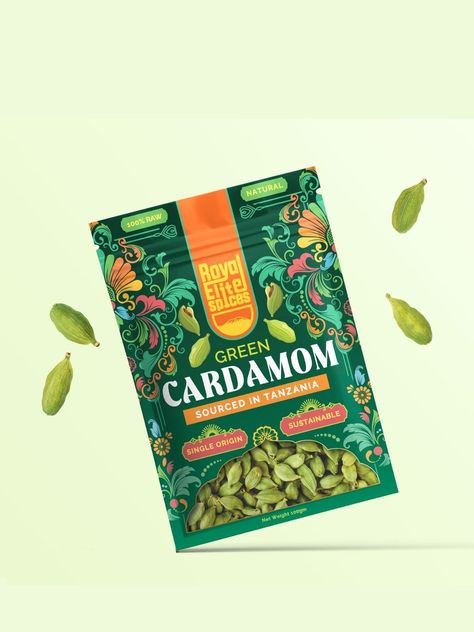 Cardamom premium packaging design designtips #freedesignresource⚫. Premium Food Packaging, Premium Packaging Design, Spice Packaging, Logo Design Graphics, Spices Photography, Graphic Designer Studio, Spices Packaging, Food Logo Design, Designer Studio