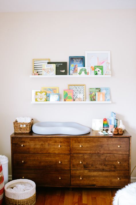 Eva Black Design | Blog Dark Wood Nursery, Changing Table Ideas, Changing Table Storage, Dark Wood Dresser, Kids Birthday Party Ideas, Baby Dresser, Wood Nursery, Baby Changing Table, Changing Table Dresser