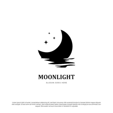 Popular Brand Logos, Day And Night Logo, Moon Illustration Aesthetic, Luna Logo Design, Pictorial Logo Design, Moonlight Logo, Astrology Logo, Moon Graphic Design, Logo Lune