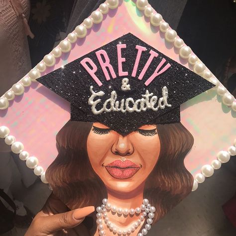 4,131 Likes, 30 Comments - THE GLAMAHOLIC (@jaylakoriyan) on Instagram: “My graduation cap was so pretty! Thank you @a.castroart for creating this piece on my cap. It was…” Cap Decoration Graduation, Grad Cap Decoration, Graduation Caps Ideas, Graduation Cap Decoration Ideas, Graduation Goals, College Graduation Cap Ideas, Cap Decoration Ideas, Grad Hats, Caps Ideas