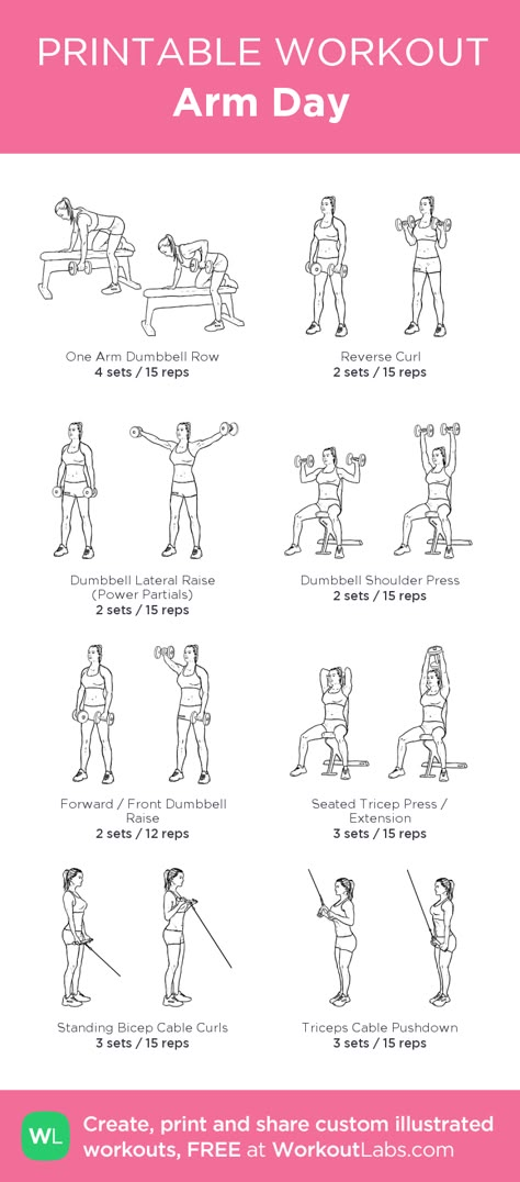 Arm Day: my custom printable workout by @WorkoutLabs Arm Day Workout, Workout Labs, Fitness Studio Training, Printable Workout, Gym Antrenmanları, Lose Arm Fat, Muscles In Your Body, Printable Workouts, Trening Fitness