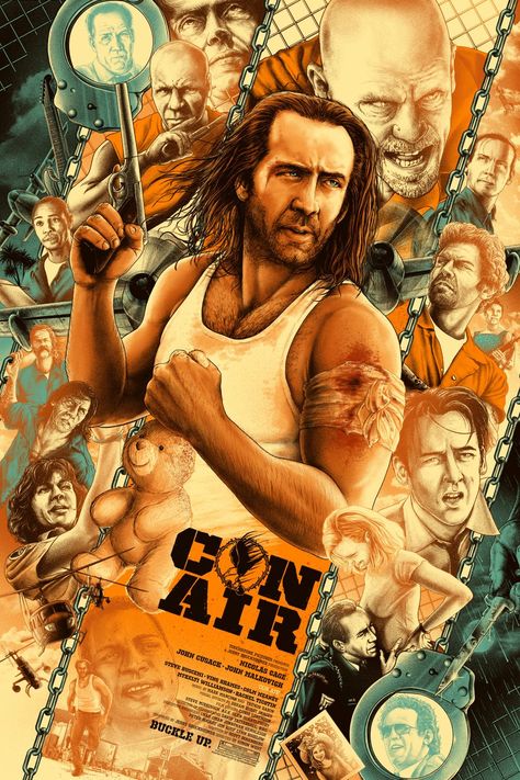 Con Air (1997) [1000x1500] by Matt Ryan Tobin 90s Action Movies, Air Movie, Action Movie Poster, Movie Artwork, Matt Ryan, Fan Poster, Movie Posters Design, Cinema Posters, Nicolas Cage