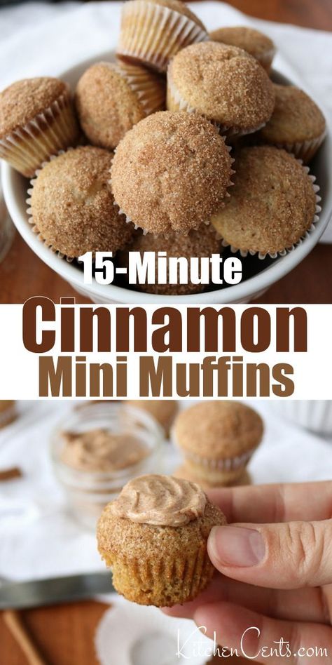 Cinnamon Muffins Easy, Kid Muffins, Mini Muffin Tin Recipes, Easy Breakfast Muffins, Quick Muffins, Cinnamon Sugar Muffins, Mini Muffin Recipe, Mini Breakfast, Muffins Easy