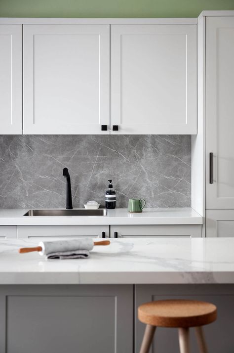 Grigio Marble | Matte Elements Collection | AluSplash UK Grey Kitchen Splashback Ideas, Marble Splashback Kitchen, Marble Splashback, Kitchen Splashback Ideas, Grey Splashback, Kitchen Splashback Designs, Splashback Ideas, Splashback Kitchen, Bathroom Splashback