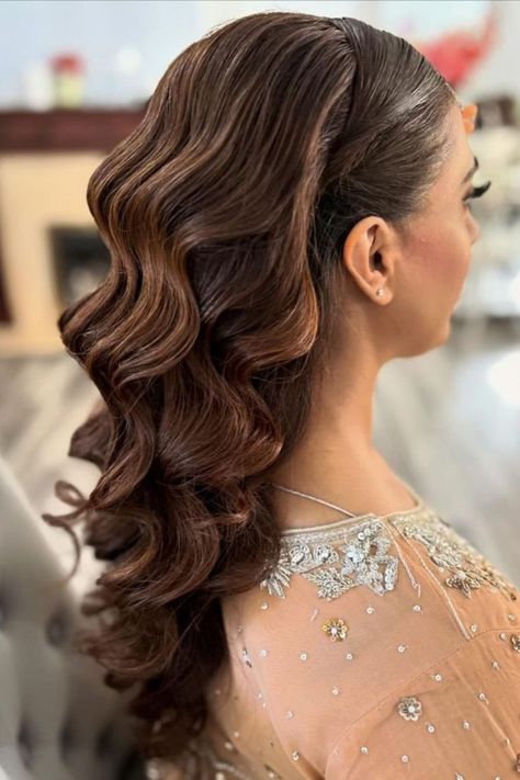 Slicked-Back Hollywood Waves Hollywood Hair Updo, Old Hollywood Hair Updo, Sleek Braided Ponytail, Pastel Wedding Theme, Old Hollywood Hair, Barbie Ponytail, Casual Braids, Bridal Glam, Hollywood Hair