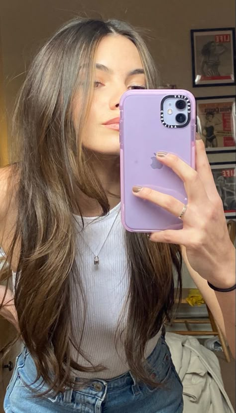 Face Framing Layers Brunette Straight, Long Layered Hair Baylage, Front Angles Long Hair, Haircuts For Long Hair Unstyled, Long Brown Hair With Layers Face Framing Straight, Haircuts For Long Hair Brunette, Fall Haircuts For Long Hair, Thick Brown Hair Cuts, Brunette Hair Cuts Long