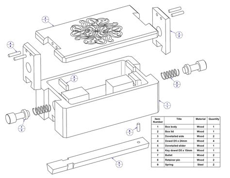 Wooden puzzle box – Parts list Puzzle Box Design, Puzzle Box Plans, Chinese Puzzle Box, Wood Desk Plans, Secret Lock Box, Wooden Furniture Plans, Toy Box Plans, Wood Puzzle Box, Japanese Puzzle Box