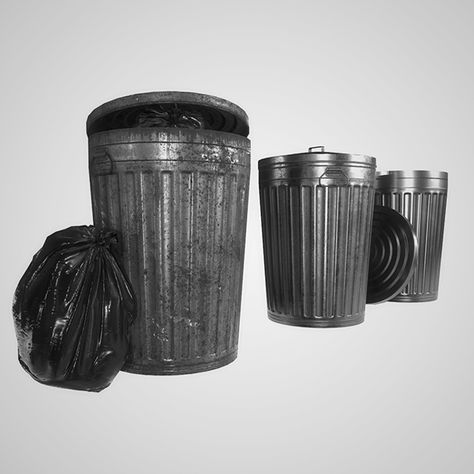 Metal Trash Can with Garbage Bags. Editable 3D model of a house. #3D #3DModel #3DDesign #3DScene #VR #AR #asset #bag #bin #can #container #dust #dustbin #exterior #GameReady #garbage #LowPoly #metal #pbr #plastic #rubbish #street #trash #TrashCan #waste Street Trash, Metal Trash Cans, Low Poly Games, House Loft, Rubbish Bin, Ikea Besta, Garbage Bags, Wooden Planters, 로고 디자인