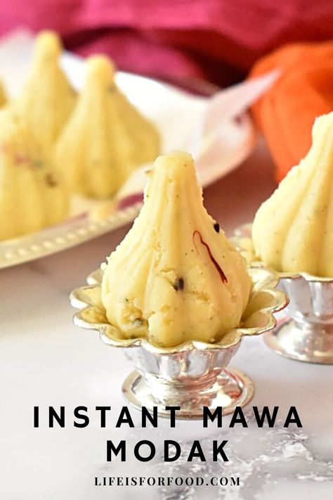 Instant Mawa Modak Mawa Modak Recipe, Instant Modak Recipe, Different Modak Recipes, Steamed Modak Recipe, Milk Powder Modak Recipe, Modak Sweet, Peda Recipe, Modak Recipe, Cardamom Recipe