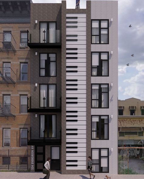 Facade Apartment Building, Facade Apartment, School Building Design, Theater Architecture, Bushwick Brooklyn, Apartment Architecture, Amazing Buildings, Time Photo, Facade Architecture