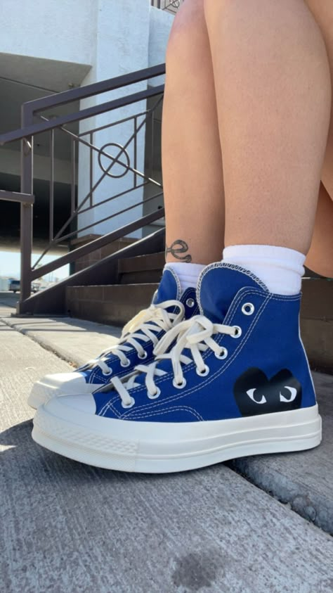 Tenis Aesthetic, Converse Cdg, Custom Converse Shoes, Cdg Converse, Converse 70s, Cute Converse Shoes, Navy Converse, Converse Star Player, Cute Converse