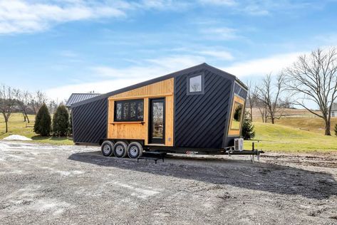 Catalina Tiny House with Ground-Floor Bedroom Tiny Home Designs, Homemade Camper, Justin Baldoni, Tiny House Luxury, Large Refrigerator, Quonset Hut, Tiny House Talk, Tiny House Builders, Small Tiny House