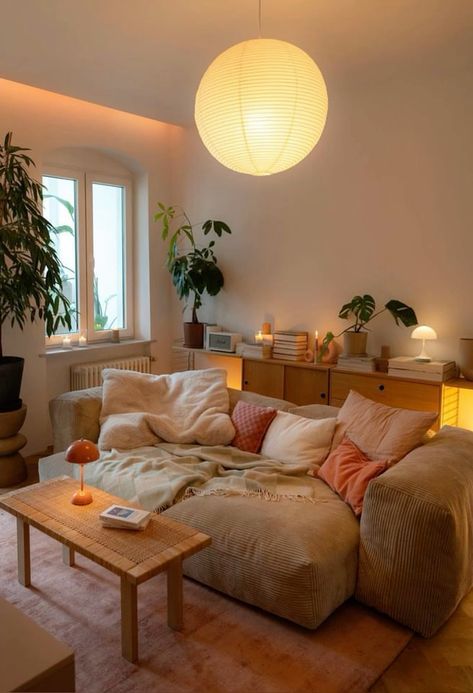 Living Room Inspo Cozy Small Spaces, Tiny Living Room Aesthetic, Simple Appartement, Small Living Room Big Couch, Apartment Aesthetic Cozy Living Room, Appartement Aesthetic, Tiny Living Room Ideas, Living Room Cosy, Large Living Room Ideas