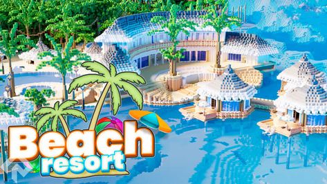 Beach Resort in Minecraft Marketplace | Minecraft Minecraft Beach Resort, Resort Minecraft, Minecraft Beach, Marketplace Minecraft, Memes Minecraft, Minecraft Marketplace, Game Store, All Inclusive Resorts, Beach Resort