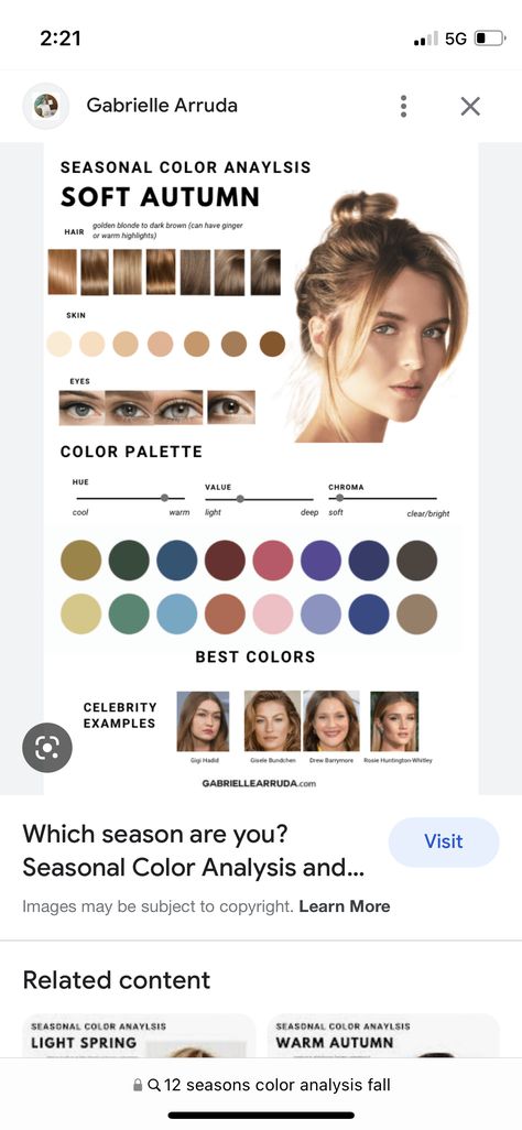 Gisele Bundchen Color Palette, Gisele Bundchen Soft Autumn, Autumn Soft Palette, 2024 Clothes, Soft Autumn Color Palette, Warm Highlights, Cinnamon Girl, Color Season, Seasonal Color Analysis