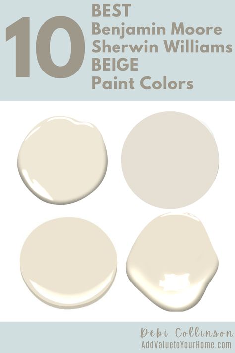 Not only is beige back in style, its the best new neutral and replacing the old favorites. Check out these 10 BEST Benjamin Moore & Sherwin Williams BEIGE Paint Colors. #beigepaintcolorsbenjaminmoore #beigepaintcolorssherwinwilliams Benjamin Moore Best Neutrals, French White Benjamin Moore, White Beige Walls, Rosy Beige Paint Color, Benjamin Moore Big Bend Beige, Best Light Tan Paint Color Benjamin Moore, Natural Cream Paint Benjamin Moore, Benjamin Moore Best Beige Colors, Nuetral Pallete Paint Benjamin Moore