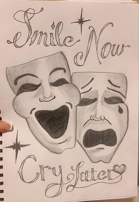 Smile Now Cry Later Draw, Smile Now Cry Later Design, Smile Now Cry Later Chicano, Cry Now Laugh Later, Chicano Drawing, Smile Now Cry Later, Graffiti Drawings, Easy Graffiti, Easy Graffiti Drawings