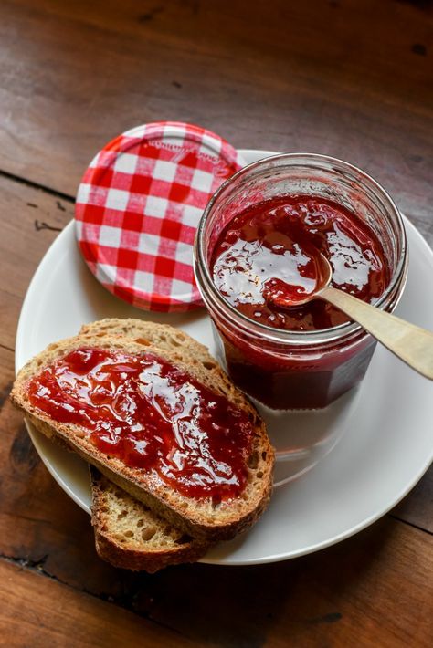 Strawberry Jam - Pardon Your French Mayhaw Jelly Recipe, Mayhaw Jelly, Strawberries Recipes, مربى الفراولة, Jam Maker, Keto Benefits, Strawberry Jam Recipe, Jar Of Jam, Homemade Jelly