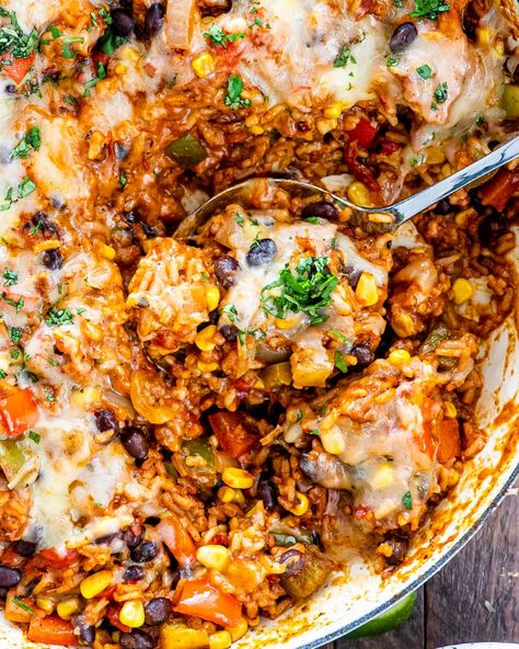 Tex Mex Chicken And Rice - Jo Cooks Tex Mex Chicken And Rice, Tex Mex Rice, Jo Cooks Recipes, Tex Mex Chicken, Chicken And Rice Dishes, Texmex Food, Chicken Entrees, Hot Dish, One Pot Dinner