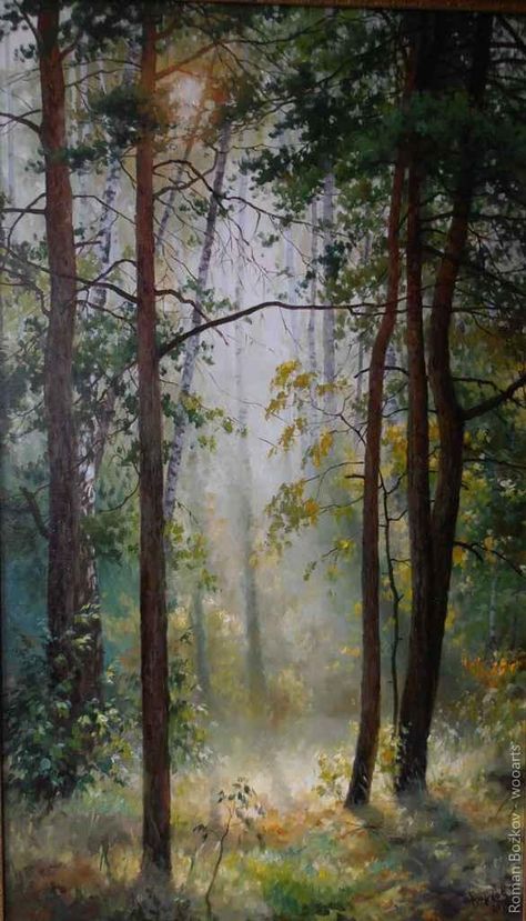 Roman Bozhkov, Canvas Painting Acrylic, Russian Landscape, Landscape Art Painting, Forest Painting, Watercolor Trees, Acrylic Abstract, Landscape Wall, Landscape Walls