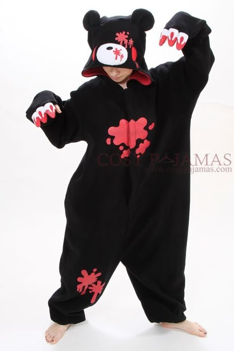 (Black) Gloomy Bear Kigurumi (80) Black Gloomy Bear, Bear Onesie, Adult Onesie Pajamas, Black Onesie, Gloomy Bear, Bear Costume, Pink Bear, Onesie Pajamas, Anime Cosplay Costumes