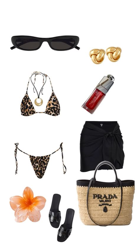 It girl inspo beach outfit, leopard print bikini, leopard beach outfit Leopard Bathing Suit, Outfit Dia, Rich Girl Outfits, Pool Vibes, Animal Print Swimwear, Animal Print Outfits, Beach Fits, Beach Outfits, Girls Summer Outfits