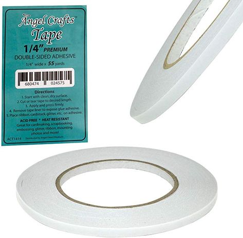 Amazon.com: Angel Crafts Acid-Free Double Sided Tape: Easy Tear 2 Sided Glue Adhesive Tape, Double-Sided Tape for Scrapbook and Card Making - 1 Roll, 0.25 Inches by 55 Yards by .09mm Double Sided Tape Crafts, Envelope Maker, Origami Cards, Clean Crafts, How To Make An Envelope, Envelope Punch Board, Angel Crafts, Double Tape, Clear Glue