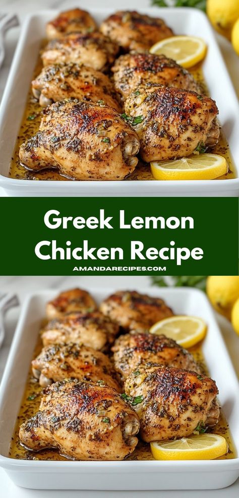 This easy Greek Lemon Chicken recipe combines juicy chicken with a refreshing lemon and herb marinade. Serve it with roasted vegetables or a light salad for a wholesome, balanced meal. Chicken Recipe With Yogurt, Lemon Parsley Chicken, Rosemary Lemon Chicken Thighs, Lemon Chicken Casserole Recipes, Greek Chicken Dinner Recipes, Baked Greek Lemon Chicken, Greek Chicken And Lemon Rice, Dill Chicken Recipes, Chicken Lemon Recipes