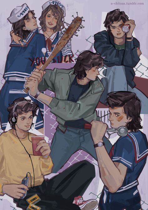 Akali League Of Legends, Stranger Things Steve, Stranger Things Have Happened, Stranger Things Art, Stranger Things Characters, Grunge Art, Joe Keery, Steve Harrington, Stranger Things Funny