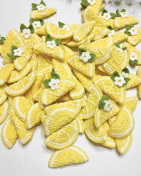 We can make all kinds of lemons. Which one would you like? Lemon slices here are with and without flowers. We offer discounts on bulk orders. and we ship cargo all over the world.🍋🍋 #knitter #handknitflower #crochet #handmade #crochetflowers #items #crochetflowers💖 #knitting #appliquemotif #moderncrochet #appliqué #patches #crochetapplique #appliques #embellishment #scrapbookbow #motif #patchescustom #crochetsquare #crochetfruits #naturalcrochet #whitedaisy #crochetlemon #crochetlemons #cro... Crochet Lemon Slice, Lemon Crochet, Crochet Lemon, Crochet Appliques, Lemon Flowers, Lemon Blossoms, Lemon Lemonade, Crochet Fruit, Lemon Slices