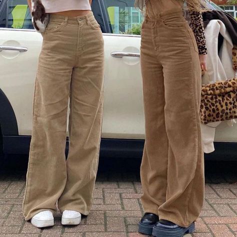 Corduroy Pants Outfit, Plain Pants, Brown Pants, Corduroy Pants, Color Khaki, Pants Outfit, Flare Pants, Fashion Inspo Outfits, Khaki Pants