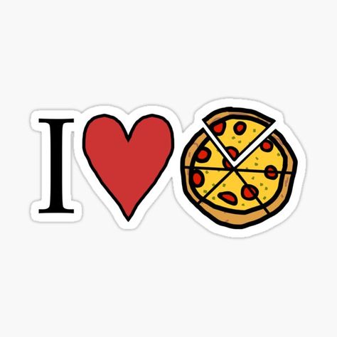 "I Love Sliced Pizza Sticker" Sticker by ellenhenry | Redbubble Pizzeria Logo, Pizzeria Design, Valentine Drawing, Silhouette Cameo 4, Pizza Logo, Pizza Art, Pizza Shop, Pizza Design, I Love Pizza