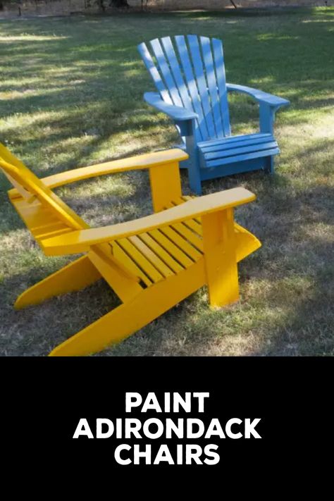 How to Paint Adirondack Chairs Adirondack Chair Colors, Painting Fake Wood, Colorful Adirondack Chairs, Fake Wood, Wood Adirondack Chairs, Wooden Adirondack Chairs, Chair Design Modern, Contemporary Chairs, Adirondack Chairs