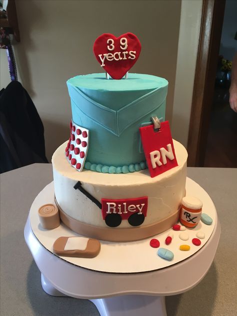 Nurse retirement cake Nurse Retirement Cake, 30th Birthday Bash, Retirement Cake, Retirement Party, Retirement Parties, Birthday Bash, 30th Birthday, Nursing, Cake Decorating