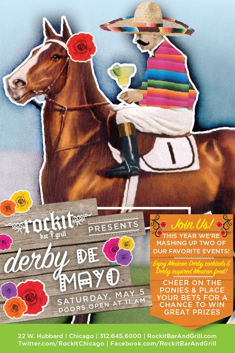 Derby de Mayo graphic Cinco De Derby Party Ideas, Kentucky Derby Birthday Party, Kentucky Derby Birthday, Event Activations, Derby Party Ideas, Derby Dresses, Derby Decor, Derby Party Food, Kentucky Derby Party Decorations