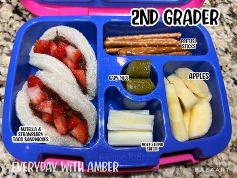 Lunch Ideas 1st Grader, Thermos Lunches For Kids, Birthday School Lunch, Omiebox Lunch Ideas, Kid School Lunch Ideas, Picky Eater Lunch Box Ideas, Kids Bento Box Lunch Ideas, Bentgo Kids Lunch Ideas, Lunchbox Ideas Kids