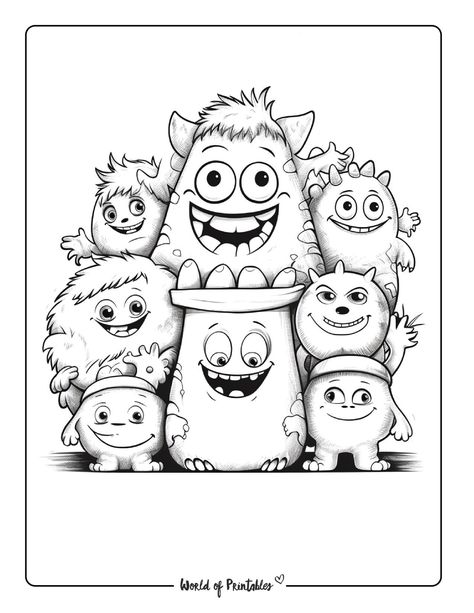 Roar into fun with these printable monster coloring pages! From friendly creatures to fierce beasts, let your imagination run wild as you bring these monsters to life with vibrant colors Cute Monster Illustration, Scary Coloring Pages, Doodle Monster, Monster Truck Coloring Pages, People Coloring Pages, Monster Coloring Pages, Monster Drawing, Singing Monsters, Truck Coloring Pages