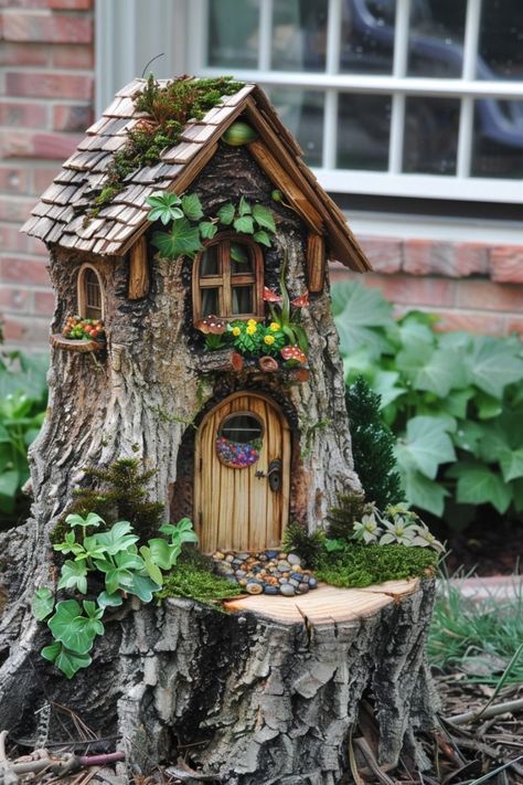 Garden Corner Ideas, Fairy Garden Ideas, Corner Ideas, Garden Corner, Fairy House Diy, Garden Idea, Hobbit House, Compact Living, Small Homes