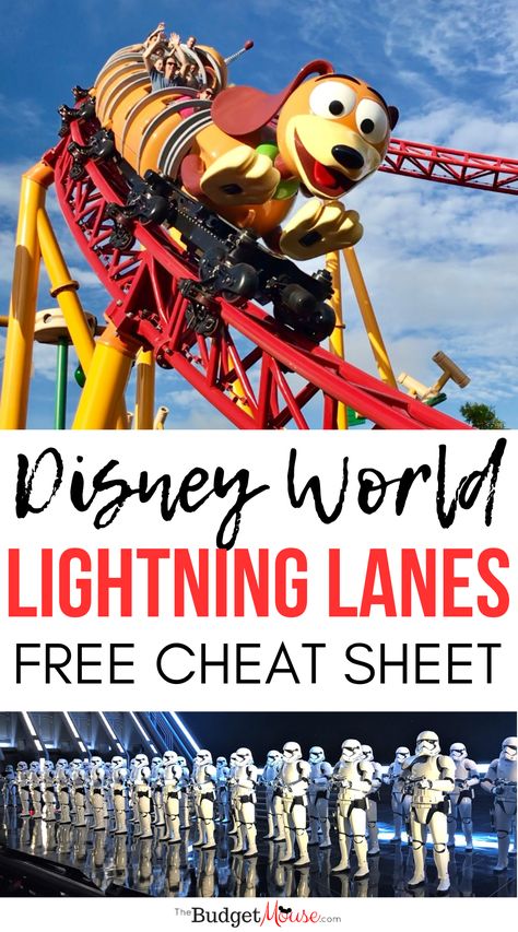 Disney World Lightning Lane Guide + FREE Cheat Sheet - The Budget Mouse Disney Fastpass, Disney Visa Card, Rock N Roller Coaster, Disney Fast Pass, Disney World For Adults, Disney Honeymoon, Trip To Disney World, Dumbo The Flying Elephant, Disney World Vacation Planning