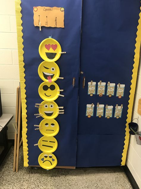 Smiley Face Classroom Theme, Emoji Classroom Decor, Emoji Classroom Theme, Classroom Ceiling Decorations, Emoji Chart, Emoji Decorations, Classroom Ceiling, 2024 Classroom, Behavior Clip Charts