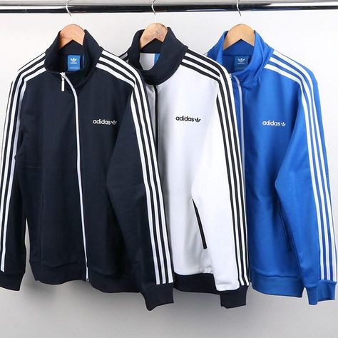 80s Casual Classics on Instagram: “Deliver the ultimate adidas track top, the Beckenbauer is available in sizes UK XS-2XL from just £59.95 across these 3 classic colours…” Adidas Tracksuit Mens, Adidas Apparel, Adidas Outfit Men, Adidas Track Top, Mens Outdoor Fashion, Sports Fashion Men, Football Casuals, Classy Suits, Adidas Tracksuit