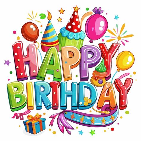 Free Happy Birthday Images, Free Birthday Clipart, Happy Birthday Clipart, Happy Birthday Poster, Happy Birthday Writing, First Birthday Posters, Happy Birthday Cake Pictures, Happy Birthday Kids, Happy Birthday Png