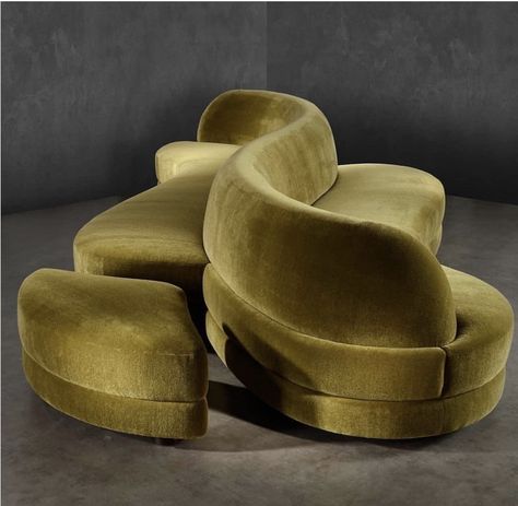 Charles Zana, Round Sofa, Art Deco Movement, Iconic Furniture, Curved Sofa, Interior Architect, Pierre Frey, Bespoke Furniture, Upholstered Sofa