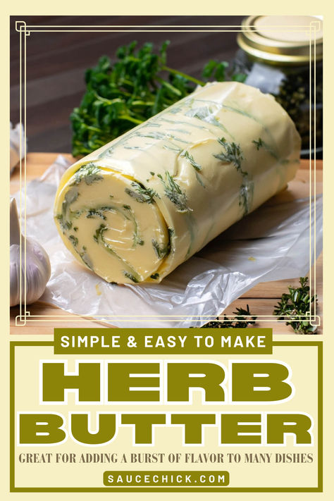 Herb Butter Recipe Compound Butter For Turkey, Butter For Turkey, Flavored Butter Recipes, Butter Recipes Homemade, Compound Butter Recipe, Herb Butter Recipe, Homemade Holiday Gifts, Garlic Herb Butter, Savory Herb