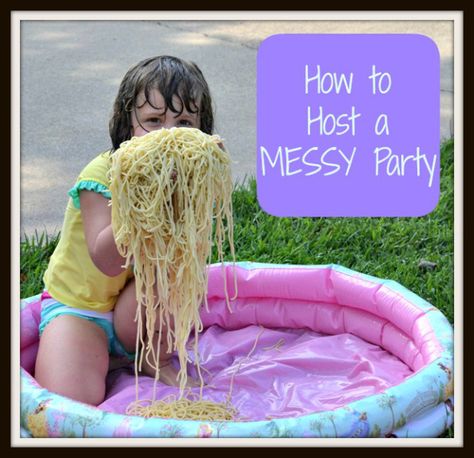 Messy Play Birthday Party, Messy Birthday Party Ideas, Messy Party Games, Messy Birthday, Messy Games, Party Games Kids, Messy Party, Messy Play Activities, Simple Birthday Party