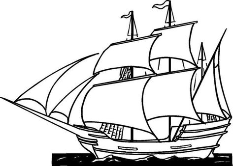 Realistic Sailboat coloring picture Pirate Ship Drawing, Free Thanksgiving Coloring Pages, Pirate Coloring Pages, Thanksgiving Coloring Pages, Ship Drawing, Coloring Sheets For Kids, Coloring Pages For Boys, Coloring Pages To Print, Tall Ships