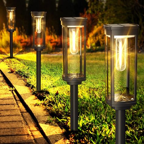 Lights For Walkway, Landscape Lights, Solar Pathway Lights, Pathway Lights, Lights Outdoor, Solar Powered, Walkway, Driveway, 6 Pack