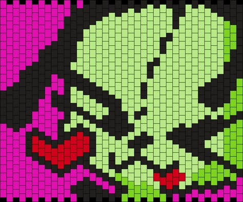 Pony Bead Templates, Kandi Flat Panel Pattern, Kandi Invader Zim, Kandi Goggles Pattern, Clown Kandi Pattern, Flat Kandi Patterns, Gir Kandi Cuff Pattern, Gir Kandi Pattern, Minecraft Kandi Pattern