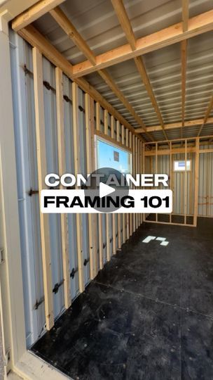 256K views · 2K reactions | Curious how we do framing? 🧱🌲    Here's an example of a unique way to frame a shipping container to maximize interior space. By placing the studs flat against the container walls you gain an extra 4 inches of interior width! When framing, it's important to remember to use closed cell spray foam insulation to ensure you don't have any moisture/mold issues as well.   DM CONTAINER for our shipping container catalog! 😄    #containers #shippingcontainer #home #office #woodworking #frames #containerhouse | Alternative Living Spaces | Beast Inside Beats · Rise Up Shipping Container Tack Room Ideas, Converting Shipping Containers, Shipping Container Office Ideas, Container Homes Ideas Design, Diy Container Home, Shipping Container Homes Interior, Container Insulation, Container Home Interior, Shipping Container Sheds